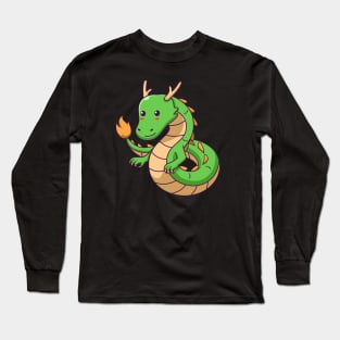 Cute little green dragon Long Sleeve T-Shirt